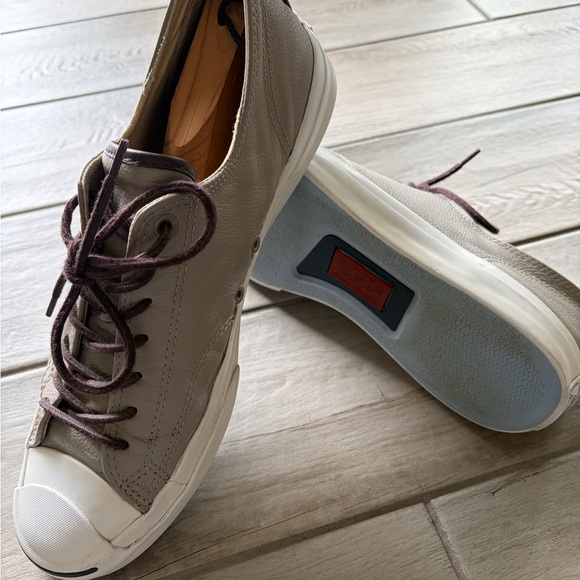 Converse Jack Purcell Ox in Taupe and White - Picture 4 of 6